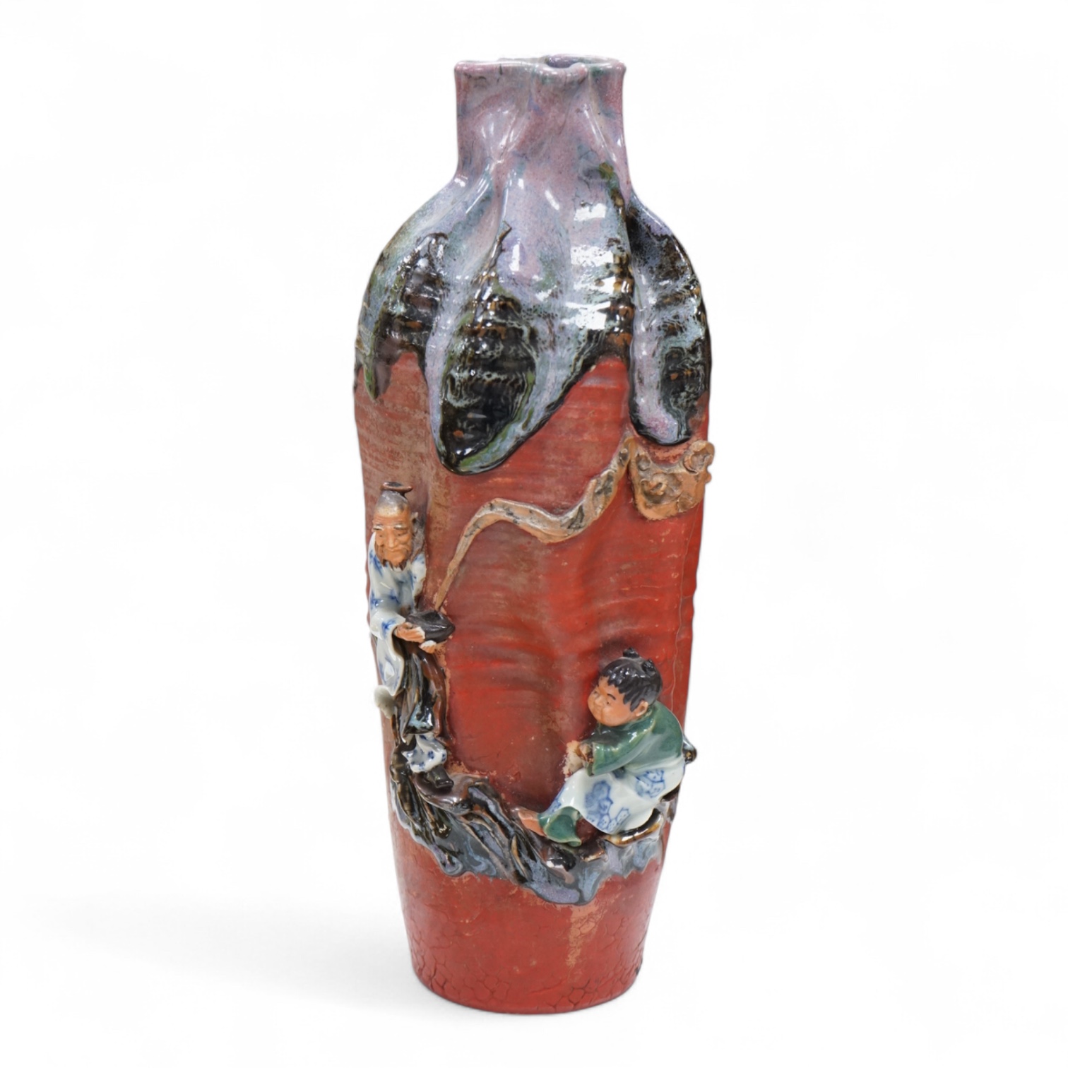 A Japanese Sumida pottery vase, 31cm high